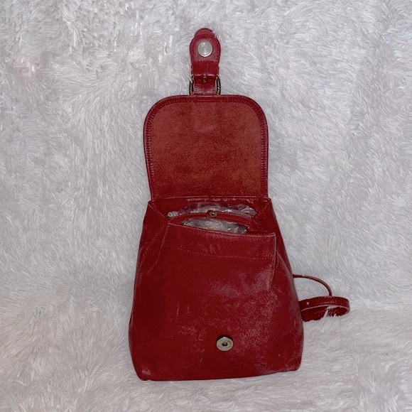 Coach Vintage Rare Red Convertible Backpack Crossbody Shoulder Bag Purse - Picture 10 of 17